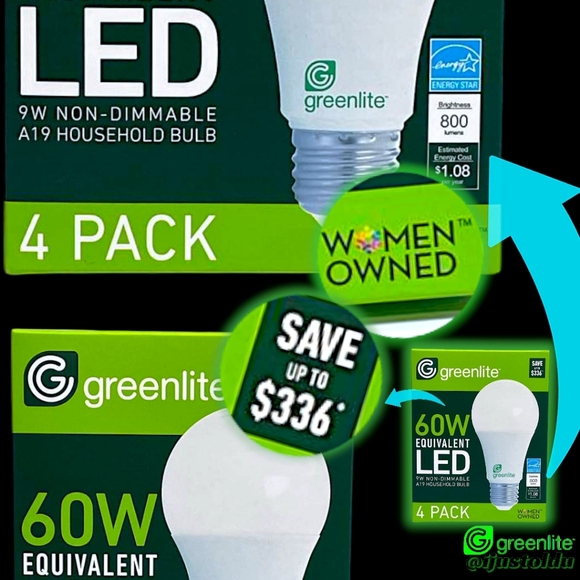 Greenlite Four 4pack's of 9W A19 60W Equivalent LED Bright White Household Bulbs - Picture 5 of 16